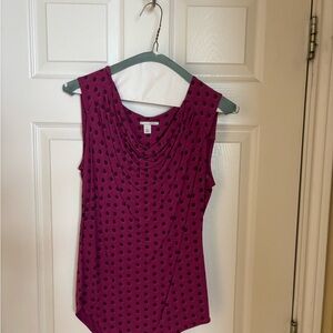 Halogen Magenta Polka Dot Sleeveless Blouse